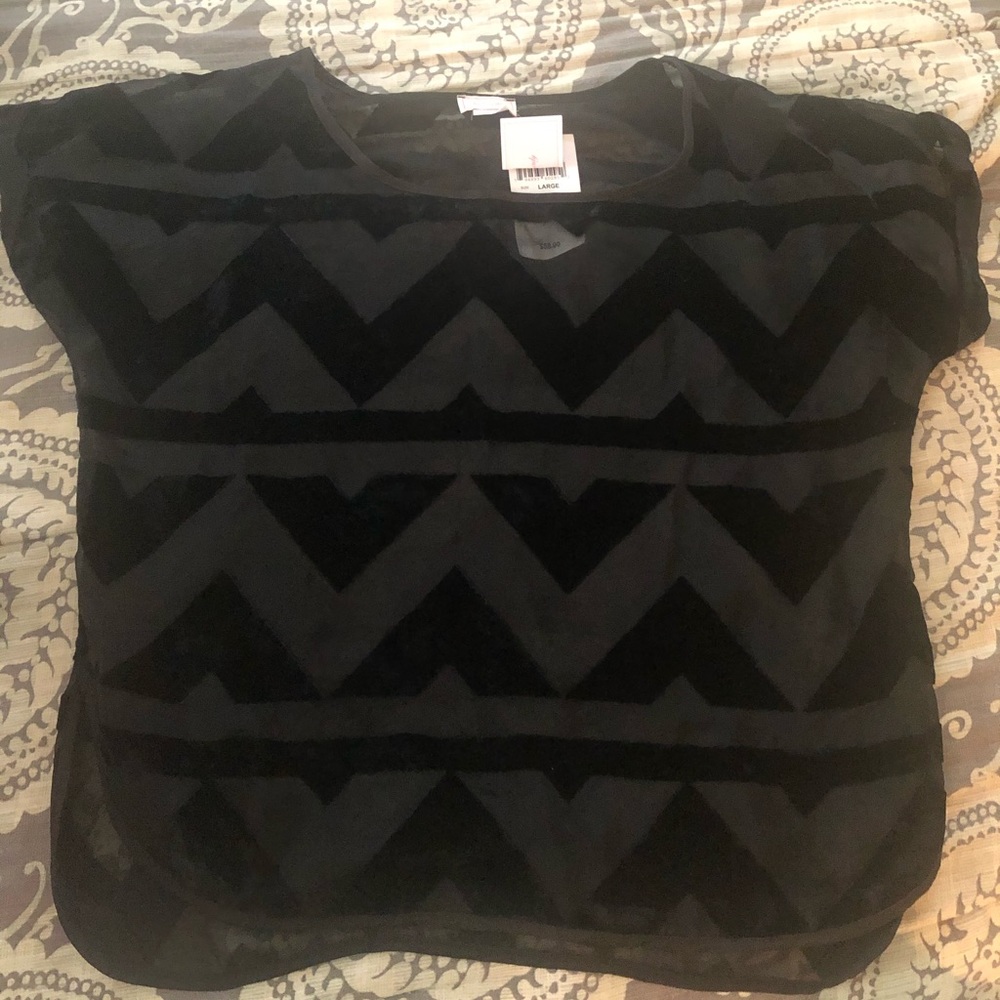 Black Velvet/Sheer Women’s Top